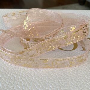 Dior Pink and Gold Sheer Ribbon